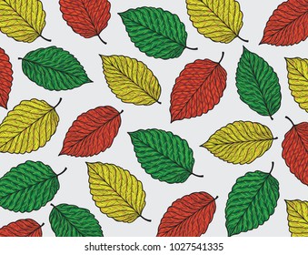 vector pattern decorative colorful leaves