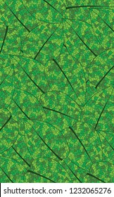 vector pattern decorative green  leaves