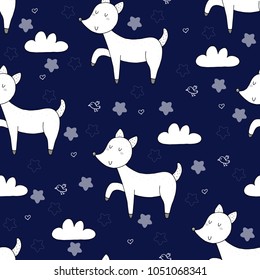 Vector pattern with deer. Printable templates.