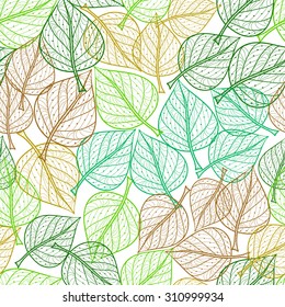 vector pattern of delicat openwork leaves