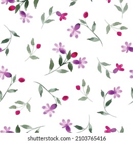 Vector pattern with delicate flowers on a white background