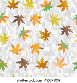 Vector Pattern with Depiction of Autumn Leaves.  Natural Phenomenon. Seasons. Defoliation.