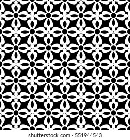 Vector Pattern Design, Floral Black and White Fabric, Geometric Background, Creative Wallpaper and Wrapping Paper