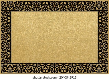 Vector Pattern Design Of Muslim Rug.İslamic Textile.Ornamental Flooring.Arabian Ornament With Decorative Elements.