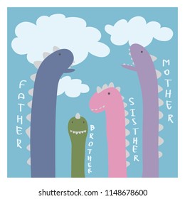 vector pattern design.Dinosaurs are simple and literally meaning family.