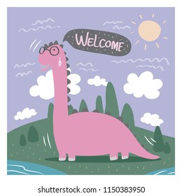 vector pattern design.Dinosaurs are simple and literally meaning family.