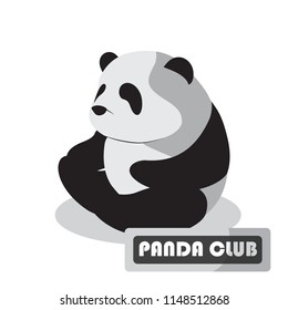 vector pattern design.Panda in a simple form and the text in the front frame.