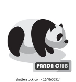 vector pattern design.Panda in a simple form and the text in the front frame.