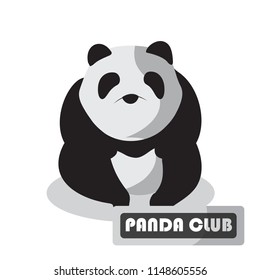 vector pattern design.Panda in a simple form and the text in the front frame.