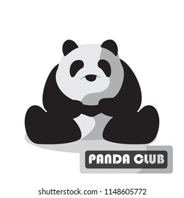 vector pattern design.Panda in a simple form and the text in the front frame.