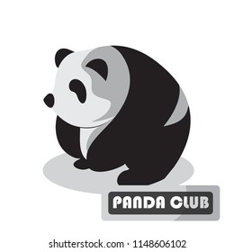 vector pattern design.Panda in a simple form and the text in the front frame.