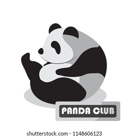 vector pattern design.Panda in a simple form and the text in the front frame.