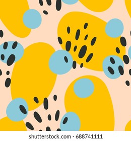 Vector pattern with different Brush Strokes. Abstract seamless texture with chaotic painted elements.