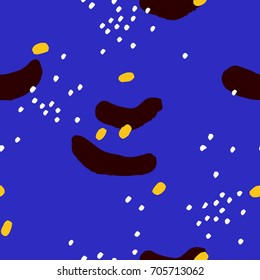 Vector pattern with different Brush Strokes. Abstract seamless texture with painted elements.