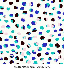 Vector pattern with different Brush Strokes and Dots. Abstract seamless Stylized Marble texture with painted elements.