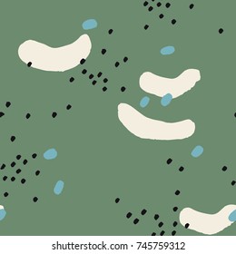 Vector pattern with different Brush strokes. Abstract seamless background with ink painted elements. Perfect texture for Package Design, Invitation, Stationery.