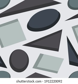 Vector pattern with different colorful geometric shapes.