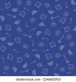 Vector pattern of different doodles. Hand drawn elements