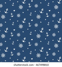 vector pattern of different elements nautical theme.