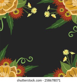 vector pattern with different flowers