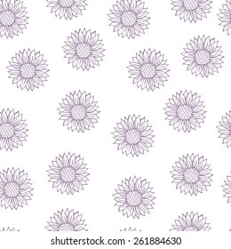 vector pattern with different flowers