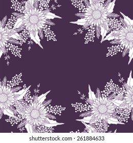 vector pattern with different flowers