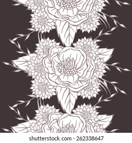 vector pattern with different flowers