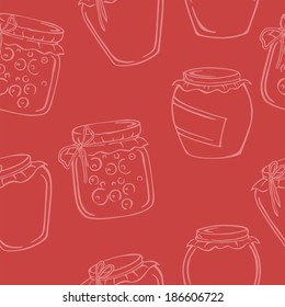 Vector pattern of different jam jars 