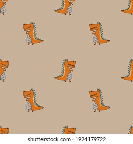 patrón vectorial con dinosaurios para niños. patrón sin fisuras con dinosaurios para imprimir textiles infantiles en colores brillantes.