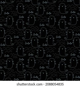 vector pattern with dolphins. Funny contour cartoon animals. Perfect for textile, covers, wallpapers and other design works.