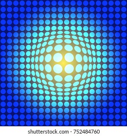 vector pattern with dots. deformation in the form of a ball
