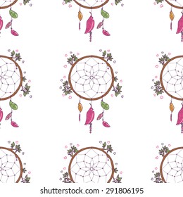 Vector pattern dream catcher. Ethnic illustration for invitation, design