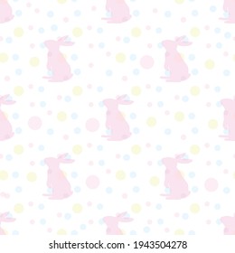 vector pattern with Easter vector pattern with bunny on rainbow background Easter spring seamless baby background Seamles cute spring cartoon pattern. Repeated summer vector illustration, pretty 