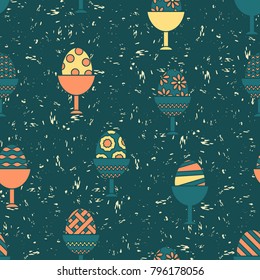 Vector Pattern to Easter. A traditional holiday. Eggs. Theme of spring.