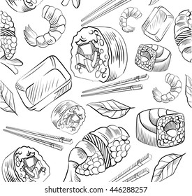 vector pattern of the elements fir the sushi
