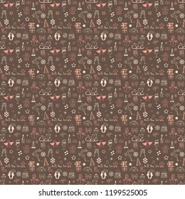 Vector pattern of elements for the new year. Christmas decorations. 