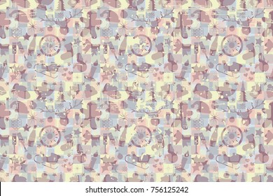 Vector pattern of elements for the new year. Christmas decorations. Brush stroke. It can be used for backgrounds, websites, brochures, postcards, etc.