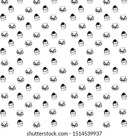 Vector Pattern With Emoticons face, Seamless Background