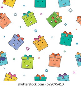 Vector pattern with emotion gifts.