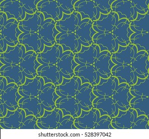 vector pattern. Endless texture can be used for wallpaper, pattern fills, web page background,surface textures. Set of green geometric ornaments.