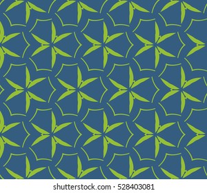 vector pattern. Endless texture can be used for wallpaper, pattern fills, web page background,surface textures. Set of green geometric ornaments.