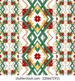 Vector pattern, ethnic background fabric, African tribe, Mexican folk fabric, seamless pattern, suitable for textile accessories, wrapping paper, packaging, etc.