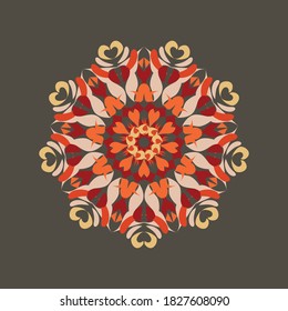 Vector pattern in ethnic indian style. Print with geometric and floral ornament. Paisley decorative element. Ornamental folk design 