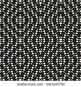Vector pattern in ethnic style. Traditional folk ornament. Abstract geometry texture. Tribal motif. Simple monochrome seamless background with small elements, grid, mesh. Black and white repeat design