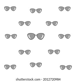 Vector pattern with eyeglasses, isolated on a white background.
