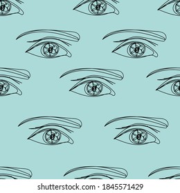 patrón vectorial de ojos en un azul 
 fondo 