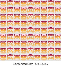 Vector pattern of fantasy owls. Illustration