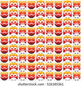 Vector pattern of fantasy owls. Illustration