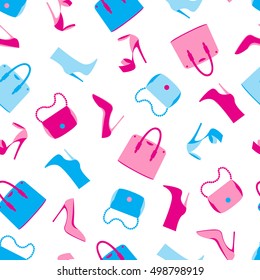 Vector pattern of fashion objets and trendy accessories