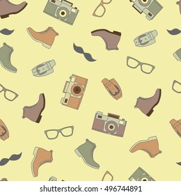 Vector pattern of fashionable men accessories illustration